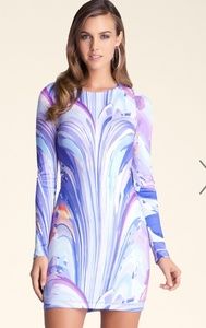 Bebe Painted Printed Bodycon Dress Mini